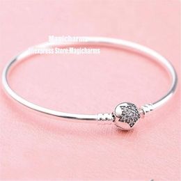 Charm Bracelets 925 Sterling Silver Sparkling You're A Star Bangle Bracelet For Women Fit European Beads Jewelry