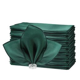 50 Pcs Satin Table Napkins 12x12inches Square Dinner Washable Soft for Wedding Birthday Parties Decoration 231225