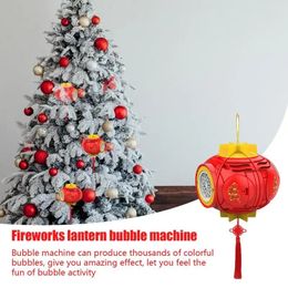 Bubble Machine Chinese LED Lantern Bubble Blower Automatic Bubble Maker with Light and Cheerful Sound for Kids Christmas Party