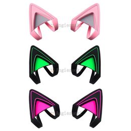 Earphones 1 pair Kitty cat ears Pink Purple Green for RAZER Kraken V2 special/Kraken 2019/ Kraken TE /7.1 V2 headphones Headsets