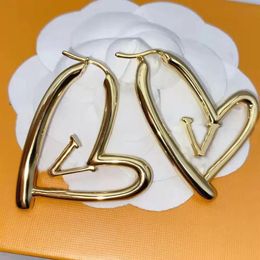 Fashion ear studs luxury designer large gold Love hoop Earrings classic Jewellery for woman top quality Stud earring women titanium 2907