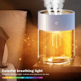 Humidifiers Air Humidifier Nozzle Aromatherapy Humidifier Heavy Fog Ultrasonic Large Capacity Seven-color Lamp USB for Bedroom Living Room