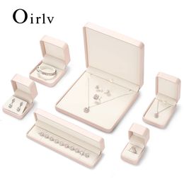 Oirlv Pink Luxury Jewellery Ring Box For Engagement Wedding Birthday Jewerly Pendant Bracelet Necklace Display Gift 231225