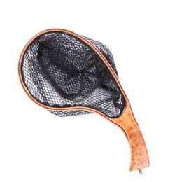 Accessories Portable Fly Fishing Net Solid Wood Fly Fishing Landing Net Trout Stream Fishing Net Outdoor Fishing Tackle Fishing Accessories