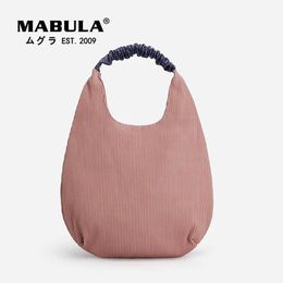 Bags Mabula Ruched Pleated Hobo Shoulder Bags for Women Simple Stylish Leather Tote Handbags Chic Ladies Purses