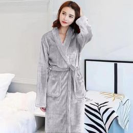 Women's Sleepwear Adjustable Belt Bathrobe Cosy Unisex Winter With Lace Up Design Warm Water Absorbent Long Sleeve Cardigan For Men