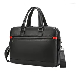 Briefcases High Quality Business Commute Briefcase Handbag Genuine Leather Computer Shoulder Totes Travel Bags Messenger Bag