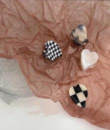 Hair Clips Barrettes FFLACELL Korean Mini Black And White Grid Magic Color Broken Clip Acetate Love Hairpin Jewelry Gift For Wom2813171
