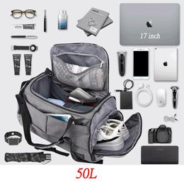 Bags 50l Multifunction Layered Gym Bag for Man Women Shoes Compartment Backpack Handbag Shoulder Bags Travel Backpack Fiess Bag