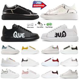 Luxury Designer Casual Shoes Mens Trainers Women Sneakers Graffiti Triple Black White Silver Pink Suede Leather Rainbow Gold Outdoor Womens Sports Sneakers 36-45