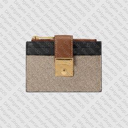 658228 PADLOCK CARD CASE WALLET Designer Womens Canvas Zipper Coin Purse Holder with box & dust bag2946