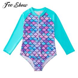 set Cute Toddler Baby Girls Swimwear Bikini Swimsuit Long Sleeve Swimming Bodysuit Jumpsuit Summer Kids Onepiece Beach Bathing Suit