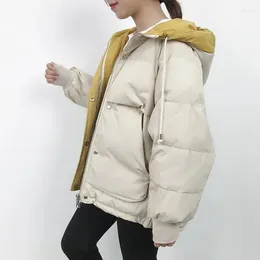 Women's Down Cotton Jacket Clothing 2023 Autumn Winter Korean Girls Short Outerwear Loose Parkas Coats D691