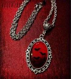 Blood And Bat Dracula Inspired Resin Necklace Black Witch Witchcraft6297062