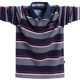 Men Polo Shirts High Quality Striped Shirt Fashion Casual Long Sleeves Brand Clothing Autumn Winter 5XL Size 231222