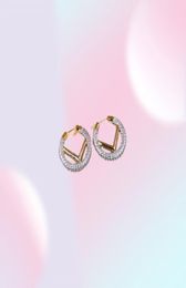 Earrings Hoops Designer Diamond Hoop Earrings Studs Letter Earring For Women Engagements For Bride Luxury F Earring Jewelry Brands8870092