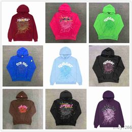 Spider Hoodie Sp5der 555555 Mens Womens High Quality Angel Number Puff Pastry Printing Graphic Sweatshirts Dooclothing Light Blue Green Z5NZ