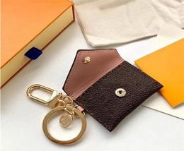 Key Rings Designer Letter Wallet Keychain Keyring Fashion Purse Pendant Car Chain Charm Brown Flower Mini Bag Trinket Gifts Access1962437