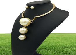 European And American Large Pearl Pendant Necklace Fashion Exaggerated Jewellery Earrings 6558458