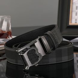 Designer belt men women b letter belts Fashion gold silver buckle belts Automatic buckle luxury classic tartan Belts Men's suit business belt festival gift width 3.8cm