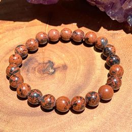 Bangle Wholesale Genuine Mahogany Obsidian Bracelet Chakra Healing Protection Bracelet Keep Patience Calming Best Gift for Boy