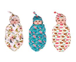 Blankets Swaddling Born Swaddle Sack Sleep Blanket Beanie Set Hat Take Home Outfit Po Props Baby Shower GiftBlankets2484751