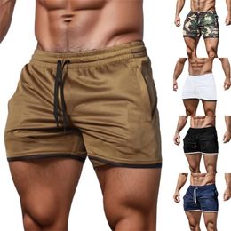 Men's Pants Men Spring And Summer Solid Colour Short Casual Street Fitness Pant Tie Pocket Sports Outdoor Workout Clothes