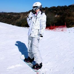 Jackets Russian Winter Ski Suit for Men Women Black White Warm Suit Outdoor Ski Clothing Snowboarding Sets Waterproof Snow Jackets Pants