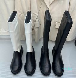 Boots Low Heels Knee High Boots Natural Cow Suede Designer Shoes Fashion Knight Boots