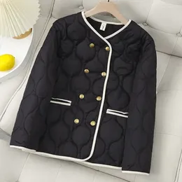 Women's Trench Coats 2023 Autumn Winter Women Clothes Plus Size Thin Parkas Casual Chic Quilted Jacket Curve Warm Double Breasted