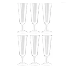 Disposable Dinnerware 6pcs 150ML Goblet Hard Plastic Air Cup Red Wine Champagne Glass Jelly Mousse Ice Cream Cocktail G