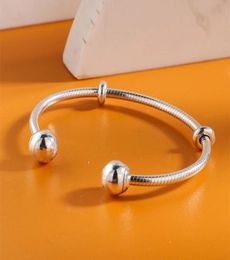 925 Sterling Silver Bracelets Elegant Moments Open Bracelet bangles for women Diy With P Beaded charms Rose gold Jewel8952134