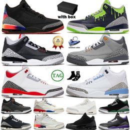 Basketball Shoes Jumpman 3s Men Women 3 Fire Red Pine Green Cool Grey Doernbecher Hugo J Balvin Rio International Flight Jodens With box Designer Trainers Sneakers