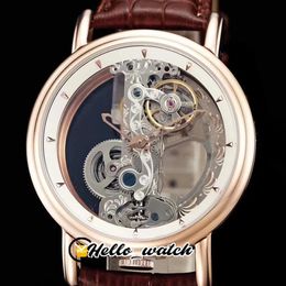 Special Offer Watches Golden Bridge B113 0395 Automatic Transparent Mens Watch Rose Gold Case White Inner Leather Hello Watch283I
