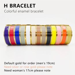 Fashion Horse Bangle womens size 17 Plating 18K Gold Ladies Men's Colour Enamel Jewellery Trend Letter Buckle Titanium Steel Bra191c