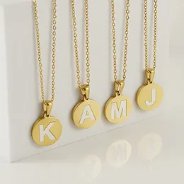 Chains Drop 2024 26 Letter Pendant Shell Necklaces Charm Gold Color Mom Necklace Women Alphabet Jewelry Girl Gift