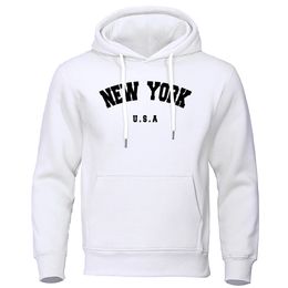 YORK Letter U.S.A City Print Hoody Men Fashion Casual Long Sleeves Hooded Loose Oversize Pullover Hoodie Street Sweatshirt 231222