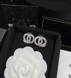 2022 New fashion crystal alphabet Stud earring aretes orecchini Ladies wedding party gift luxury designer Jewellery with box1818287