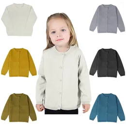 Jackets Toddler Kid Boys Girls Clothes Knitted Colorful Solid Sweater Cardigan Coat Tops