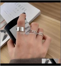 Vintage Hiphop Metal Punk Opening Index Finger Ring Set Joint Knuckle Anillos For Women Minimalist Jewellery Bague Riskn Band Rph5G4469007