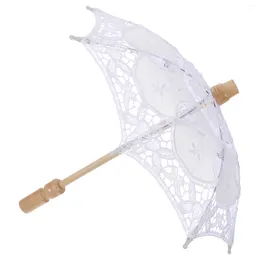 Umbrellas Cotton Umbrella White Craft Ornament Costume Pography Prop Lace Parasol Kids Dress