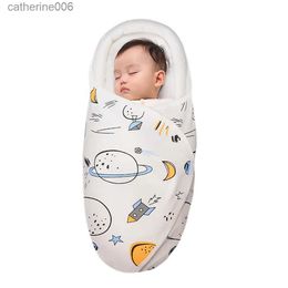 Sleeping Bags Baby Sleeping Bag 0-6Months Envelopes For Newborns Baby Swaddling Wraps 2.5Tog Soft Cotton Cocoon Design Head Neck ProtectorL231225