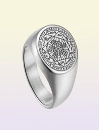 Cluster Rings Stainless Steel Star Of David Solomon Ring The Seventh Pentacle Mars Finger For Men Male Lucky Jewelry307e8538550