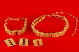 Earrings Necklace Gold Ethiopian Jewellery Sets Big Size Chokers Ring Bracelet Eritrea Habesha Africa Wedding Set6028657
