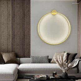 Wall Lamps Gold Black Ring LED Light Living Room Bedroom Lamp Seconce Dimmable 30/50/60/80cm Free Collocation Drop