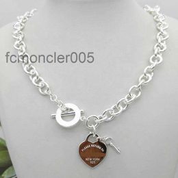 Pendant Necklaces Classic Design Womens Silver Tf Style Necklace Chain S925 Sterling Key Heart Love Egg Brand Penda 7dbb ECVV