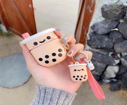 Keychains Silicone Pearl Milk Tea Cute Keychain Luxury Kawaii For Ladies Girls Bag Car Charm Accessories Gift Key Rings3623434