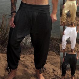 Men's Pants Mens Summer Simple Comfortable Loose Solid Colour Beach Casual Slack For Men Rave Bottoms Sports