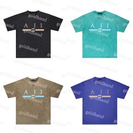 Spring Summer Mens Polos Designers Short Sleeve Shirts High Street Vintage T Shirt Brand Letter Tees
