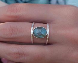 Boho Female Big Moonstone Ring Unique Style Gold Colour Wedding Jewellery Promise Engagement Rings For Women13595904